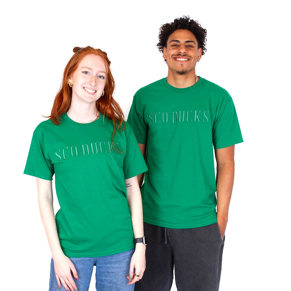 Sco-Ducks, Blue 84, Green, Crew Neck, Cotton, Men, Unisex, Tamarac, Tonal, T-Shirt, 934618